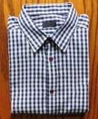 Check shirt size XL by Stark chest pocket Long sleeves blue white Cotton vgc PE
