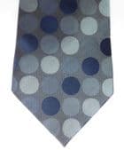 Circles tie in blue and grey extra long 62 inch Machine washable Good condition