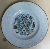 Collectable plate with map of Scotland Tudor Wood & Son souvenir of Lossiemouth