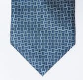 Copperstone tie blue and navy woven check pattern