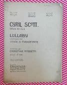 Cyril Scott Christina Rossetti LULLABY song Vintage Edwardian sheet music Piano