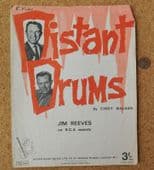 Distant Drums vintage sheet music 1960s Jim Reeves Cindy Walker love song