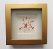Dried flower picture in square frame 6.5" square traditional home decor