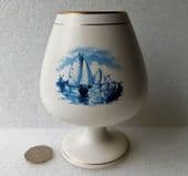 Dutch ceramic goblet vase cup Flora Gouda Holland 5.5" windmills canals boats