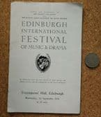 Edinburgh Festival concert programme vintage 1950s Golden Age Singers Byrd 1954