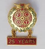 Enamel pin badge Fellowship of Cycling Old-Timers FCOT 25 year membership NEW