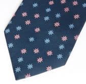 Floral tie navy with pink and blue flowers imperfect
