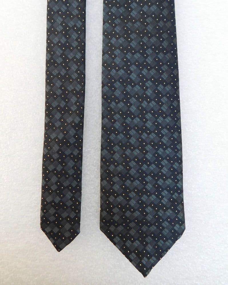 GENTS CLUB Black check tie with gold metallic spots The Executive ...