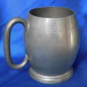 Glass bottomed English pewter tankard vintage pint beer mug ONE FOR THE ROAD