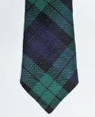 Green blue Tartan tie pure wool plaid 62" long Scottish wear seconds NEW C