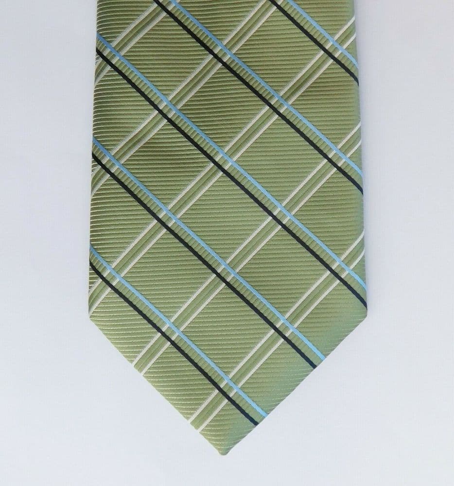 Green check tie by Marks and Spencer machine washable
