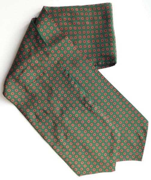 Green cotton cravat vintage English mens traditional casual neck wear A