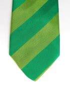 Herringbone striped tie bright green pure silk made in Italy