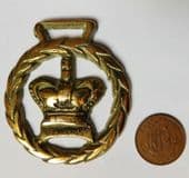 Horse brass with Queen Victoria royal crown St Edwards British royalty QVC