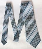 Houndstooth vintage striped grey tie Canda C and A made in Ireland washable