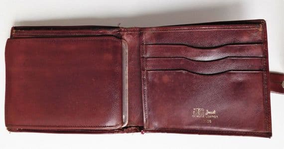 Jacob real leather wallet for men or ladies vintage 1990s well-used