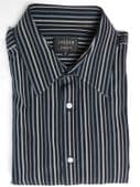 Jaeger striped shirt Collar size 16 Black and grey stripes pure cotton KB