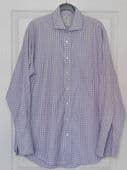 Jermyn Street shirt Size 16.5 purple and white check Windsor Hawes and Curtis RB