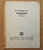 Kabalevsky Sonatina piano solo vintage 1950s sheet music score Opus 13 no 1