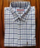 Lee Cooper shirt mens Size 18 blue white check long sleeve button down collar QG