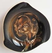 Little Sydney Pottery triangular dish indigenous Aboriginal Woman Austrailian 5"