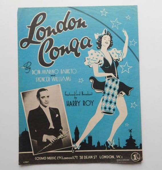 London Conga song vintage sheet music 1940s WW2 Don Marino Barreto Williams Roy