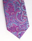 M&S padded silk tie Marks and Spencer Paisley pattern 62 inches long