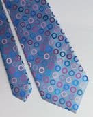 M&S tie blue and pink circles mens smart office wear machine washable