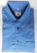 Mens cotton shirt Bonia Uomo collar size 16.5 Blue check pure cotton Pocket KA