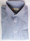 Mens cotton shirt vgc St Michael collar size 16 Blue white striped M&S Pocket SC