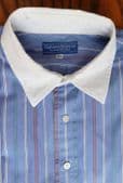 Mens striped shirt Gieves and Hawkes size 16.5 Contrast collar Double cuffs PC
