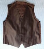 Mens waistcoat striped brown tuxedo vest medium size 40" chest M NEW