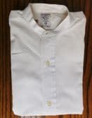 Mens white tunic shirt Van Heusen Service size 14 collarless vintage 1970s