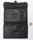 Morocco leather wallet Vintage 1920s 1930s Slots for £1 and 10 shilling notes