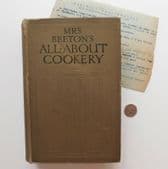Mrs Beeton's All About Cookery early 20th century recipe book edited Herman Senn