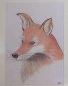 Picture of a fox by Annee Piper Framed animal portrait 17" x 13" hunting print