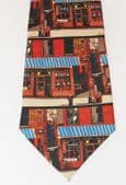 Picture tie by Daniel Ford street scene with shop and bicycle