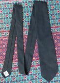 Plain black funeral tie Terylene and cotton blend circa 1970s VGC