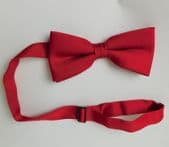 Plain red bow tie for neck sizes 11 - 18 inches ready tied cheap and cheerful LA