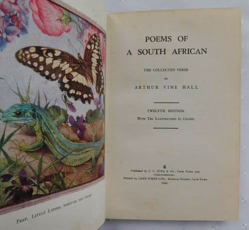 Poems of a South African by A Vine Hall poetry book 1940s illustrated by Detmold