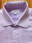 Purple herringbone shirt Collar size 16 Barneys New York chest pocket cotton TC