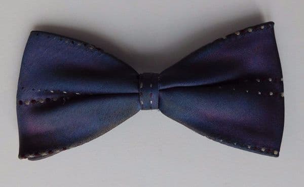 Purple Tenax bow tie vintage 1960s English clip on slight discolouration at base