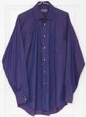 Purple twill shirt by Austin Reed Size 16 collar Long sleeved Pocket Cotton SL