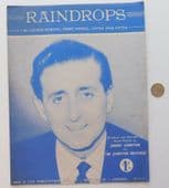 Raindrops Falling on My Window vintage sheet music 1950s Johnston Brothers