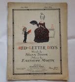 Red Letter Days vintage sheet music Helen Taylor Easthope Martin 1910s songs