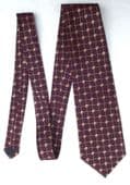 Rodos burgundy check tie with gold flowers Very good condition Mens office wear