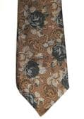Roses tie by Asdale vintage 1970s made in Britain woven floral design
