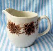 Royal Doulton Steelite jug for milk or cream Brown flowers vintage hotel ware