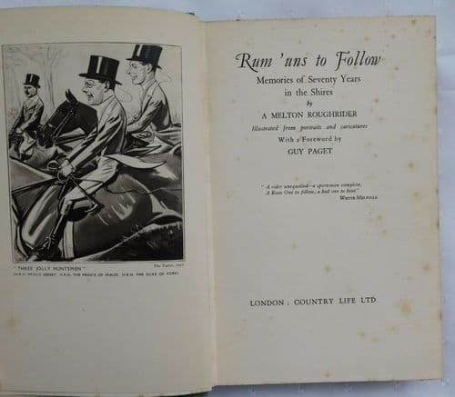 Rum 'Uns to Follow by A Melton Roughrider vintage hunting book 1934 1st edition