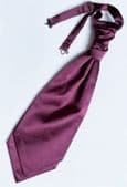 Satin cravat Ready-tied traditional mens wedding accessory burgundy maroon